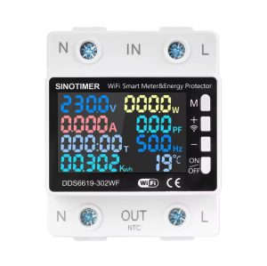 SINOTIMER DDS6619-302WF Tuya WiFi single-phase AC multi-function over-voltage and under-voltage protector remote switch 63A