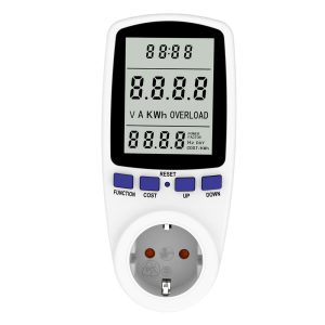 Wattsave 230V Single Phase Digital Smart LCD Power Meter Socket with 3680W Max Power Class 0.1 Accuracy CE Certified EU Plug